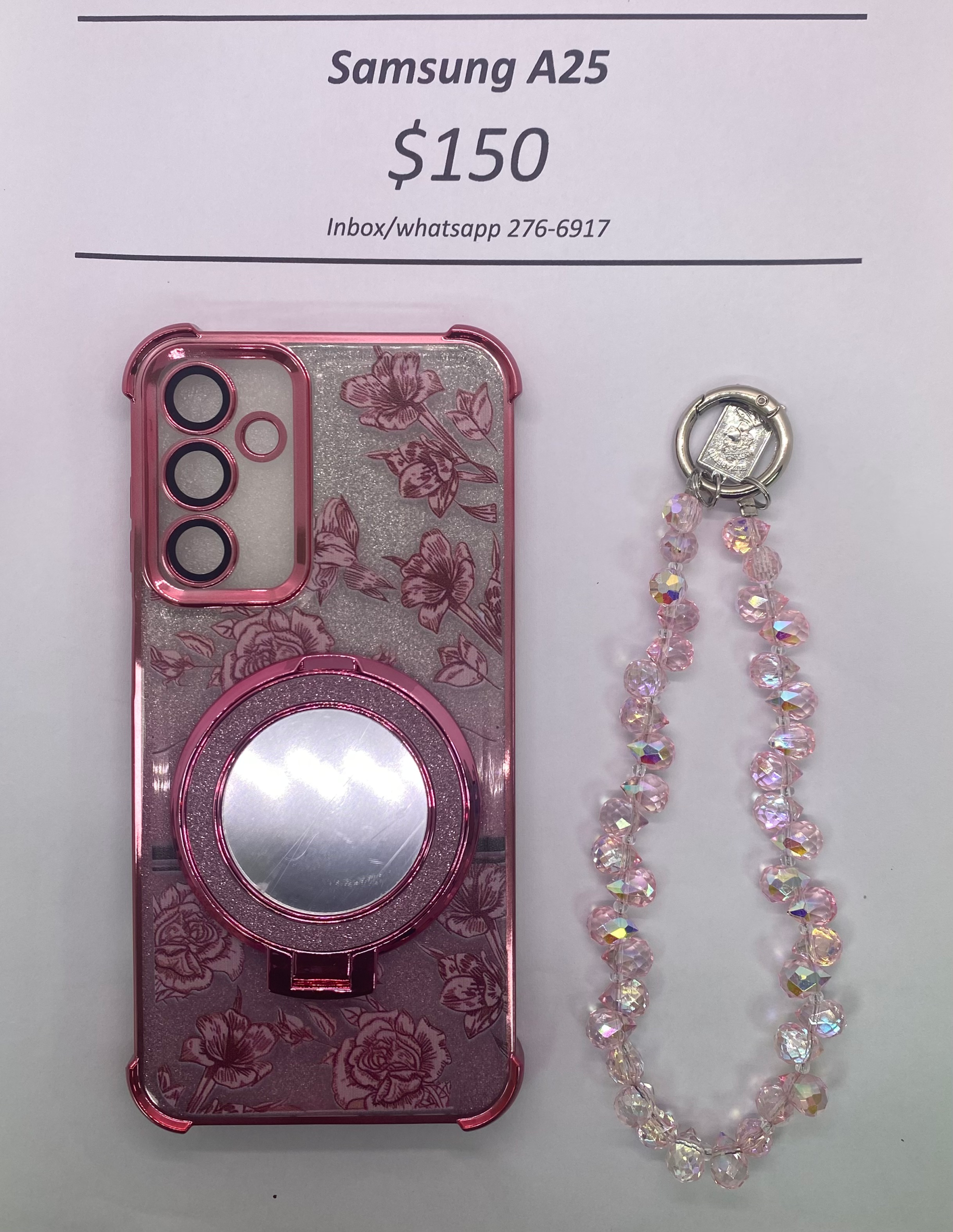 A25 Pink Floral Glitter