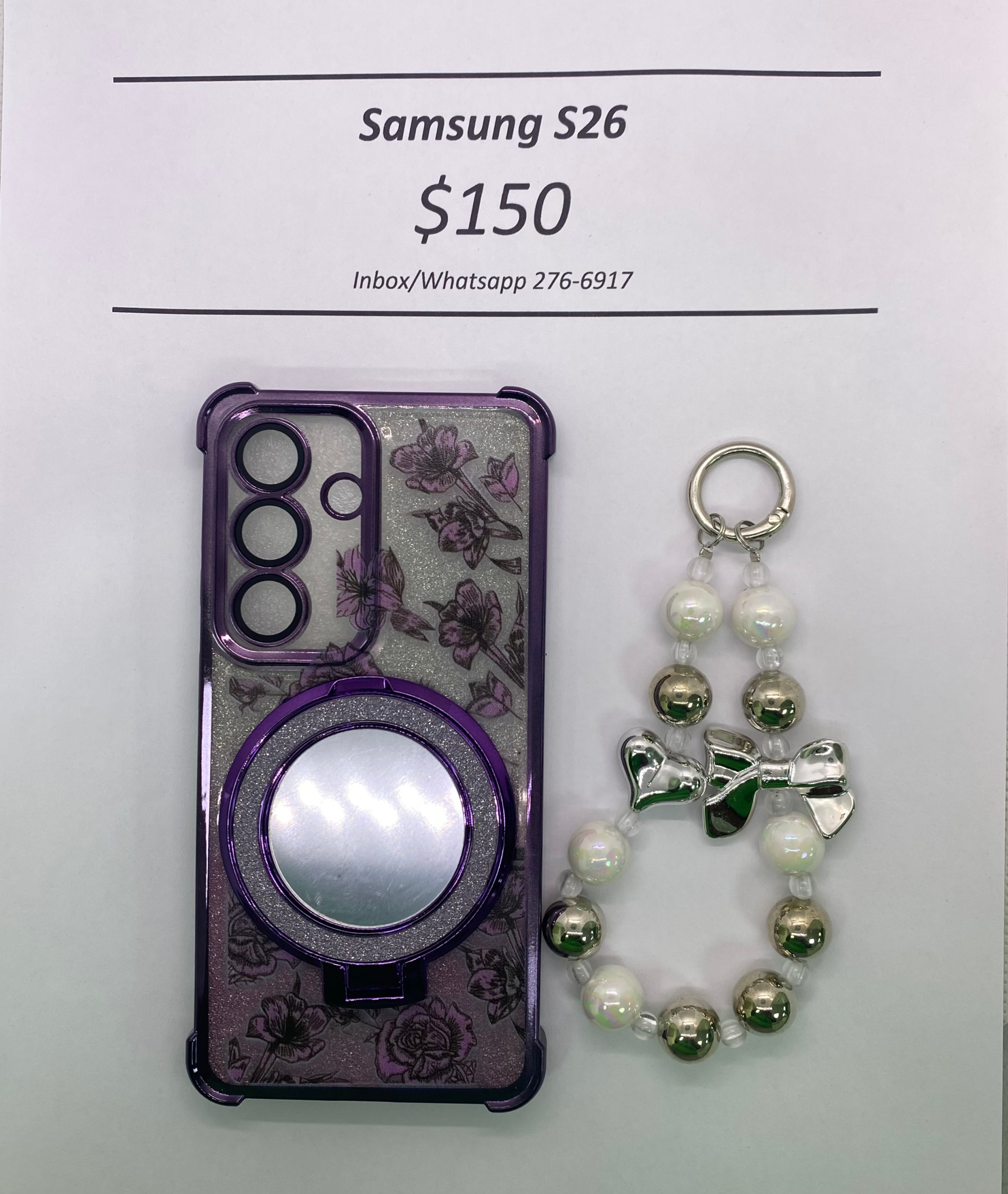 S26 Purple Floral Glitter