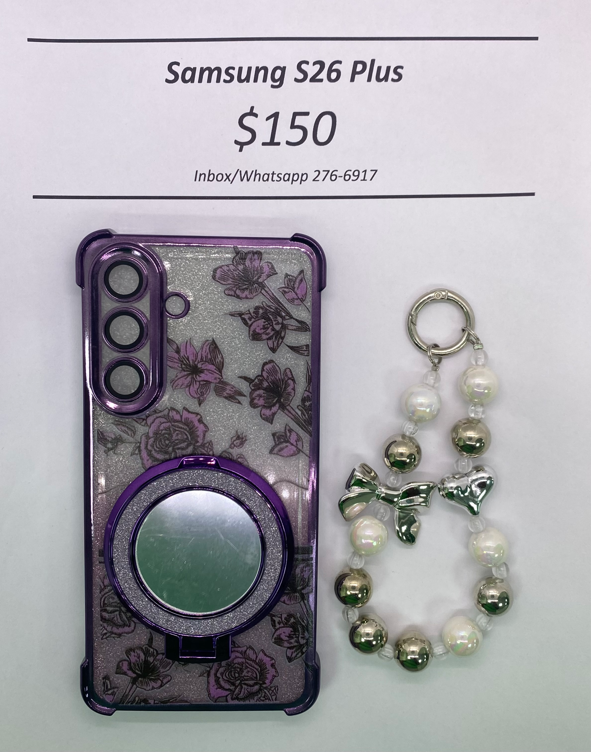 S26+ Purple Floral Glitter