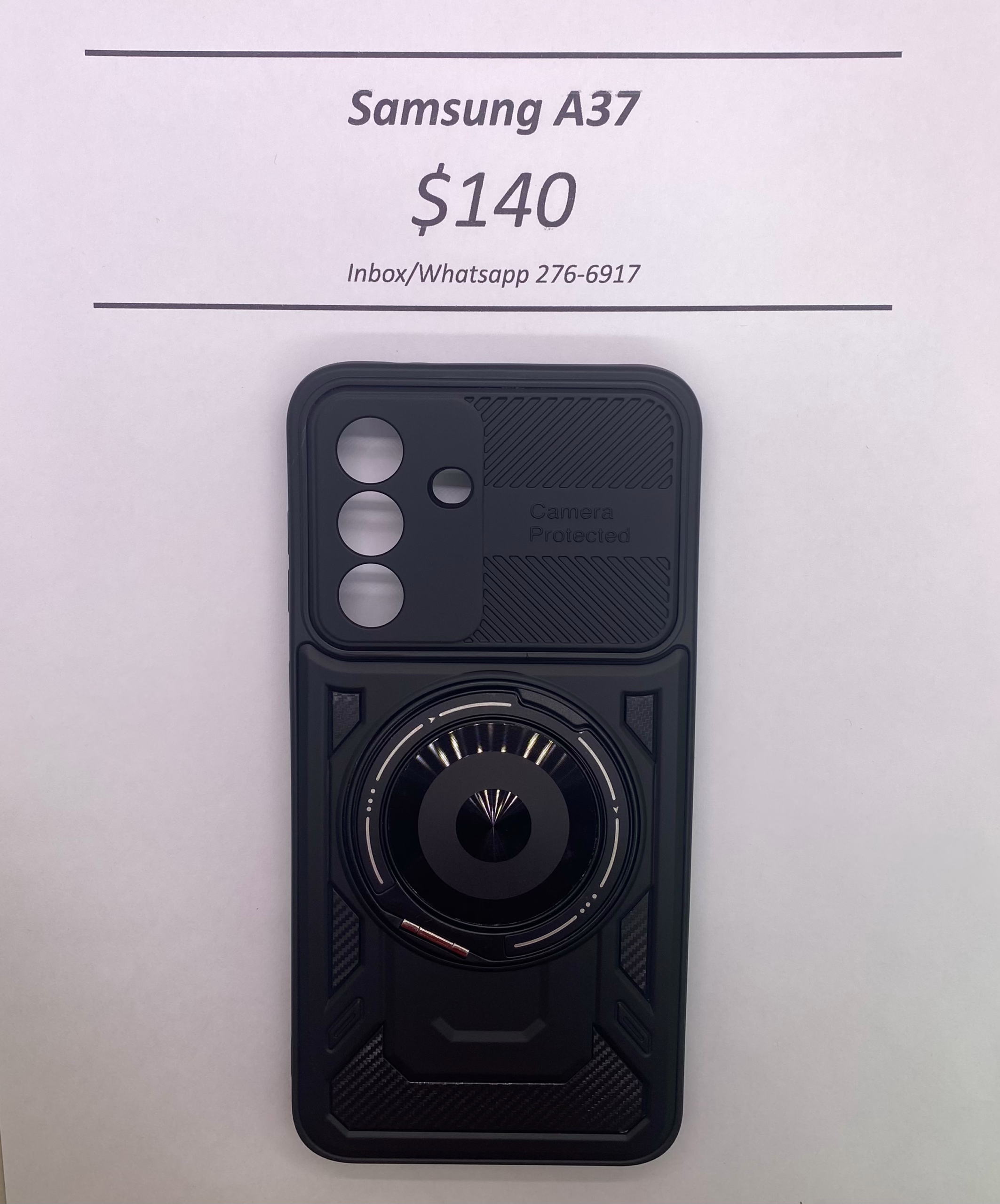 A37 Black Rugged Camera Protected