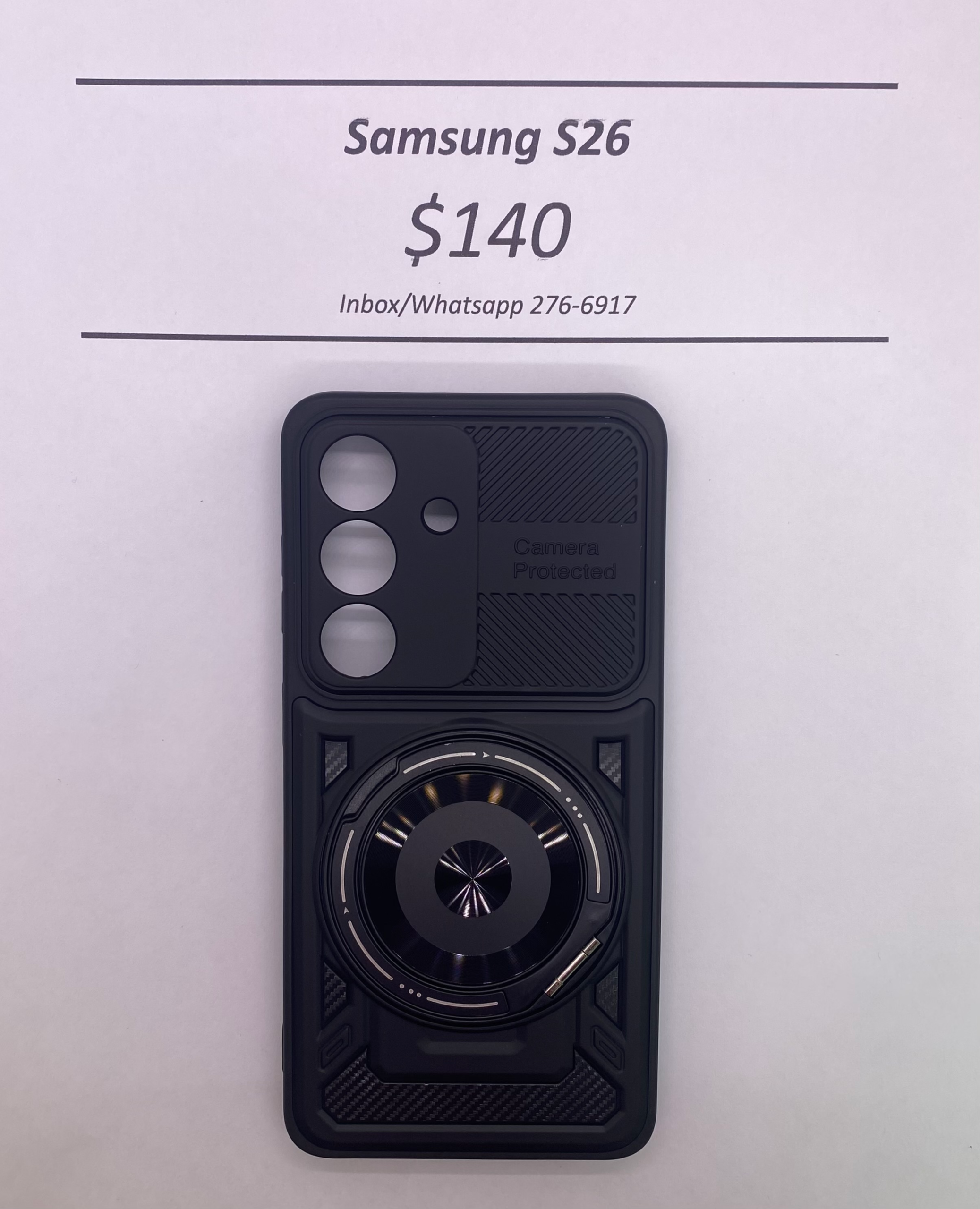 S26 Black Rugged Camera Protected