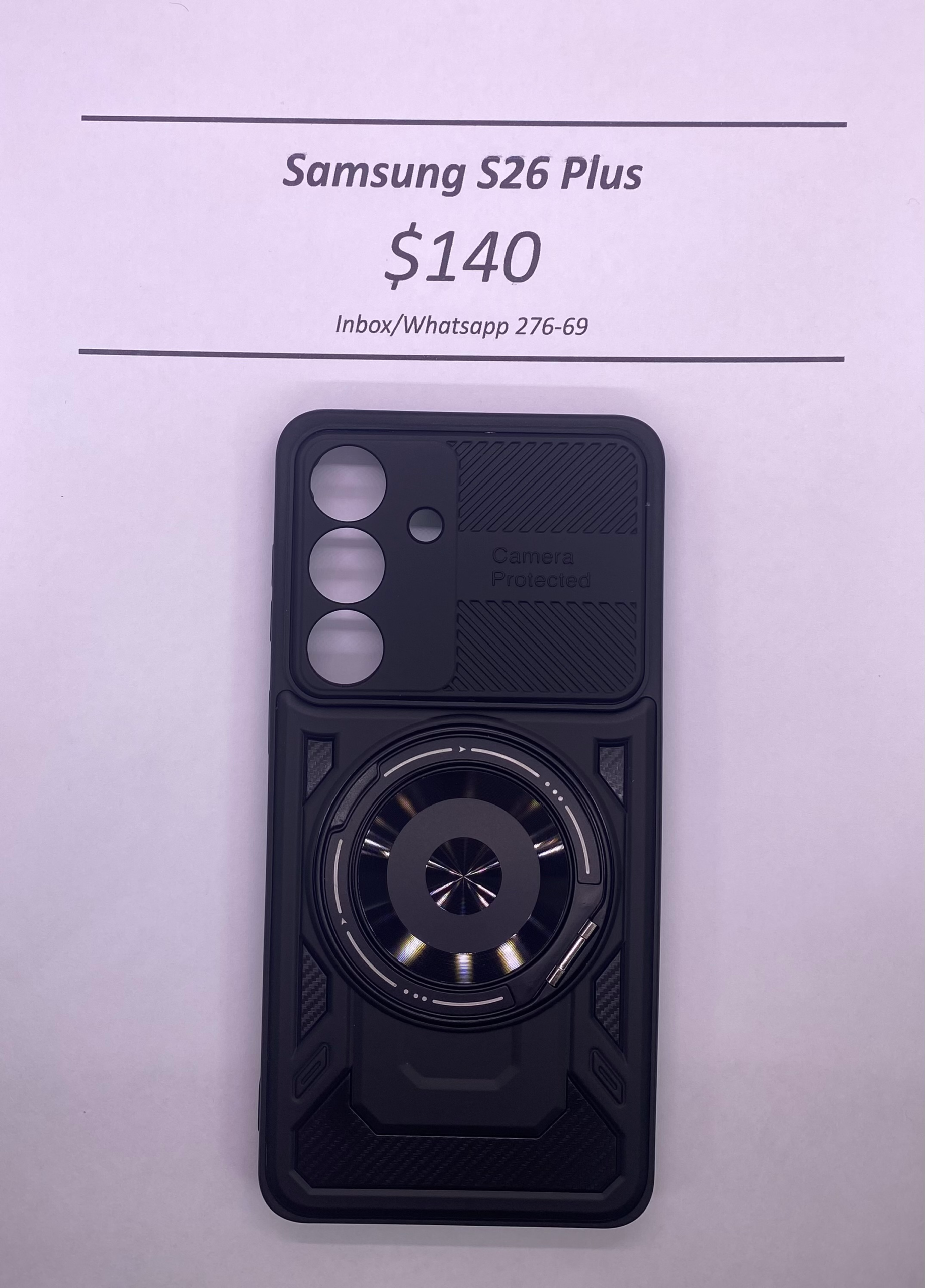 S26 Plus Black Rugged Camera Protected