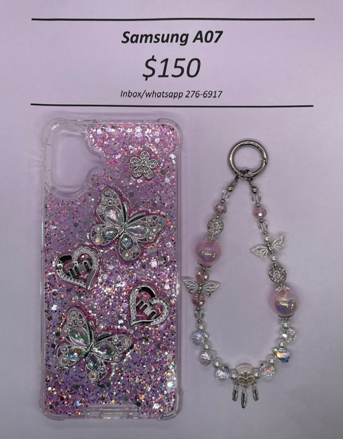 A07 Silver and Pink Butterfly with Charm