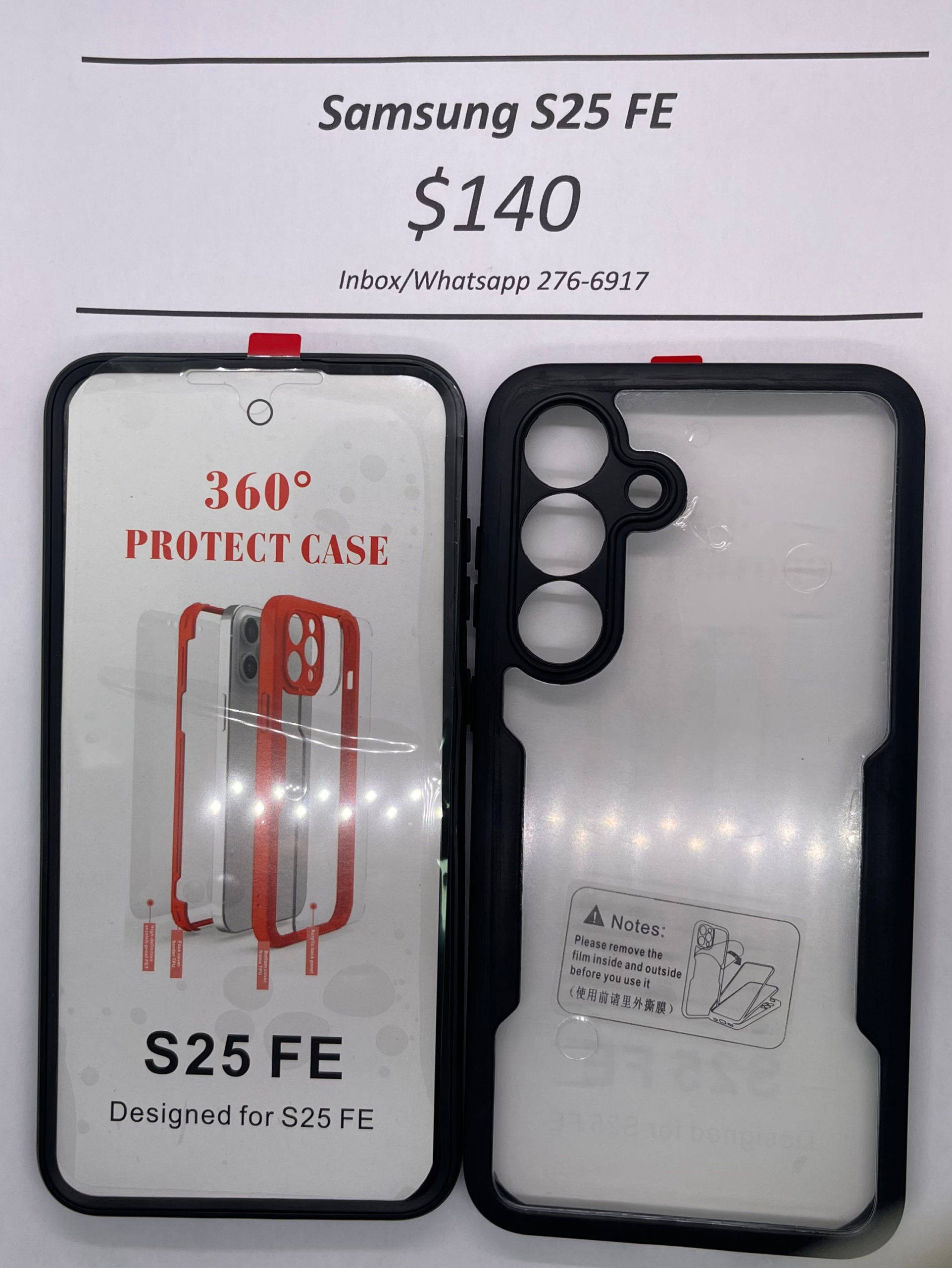 S25 FE Black Rugged 360 Case