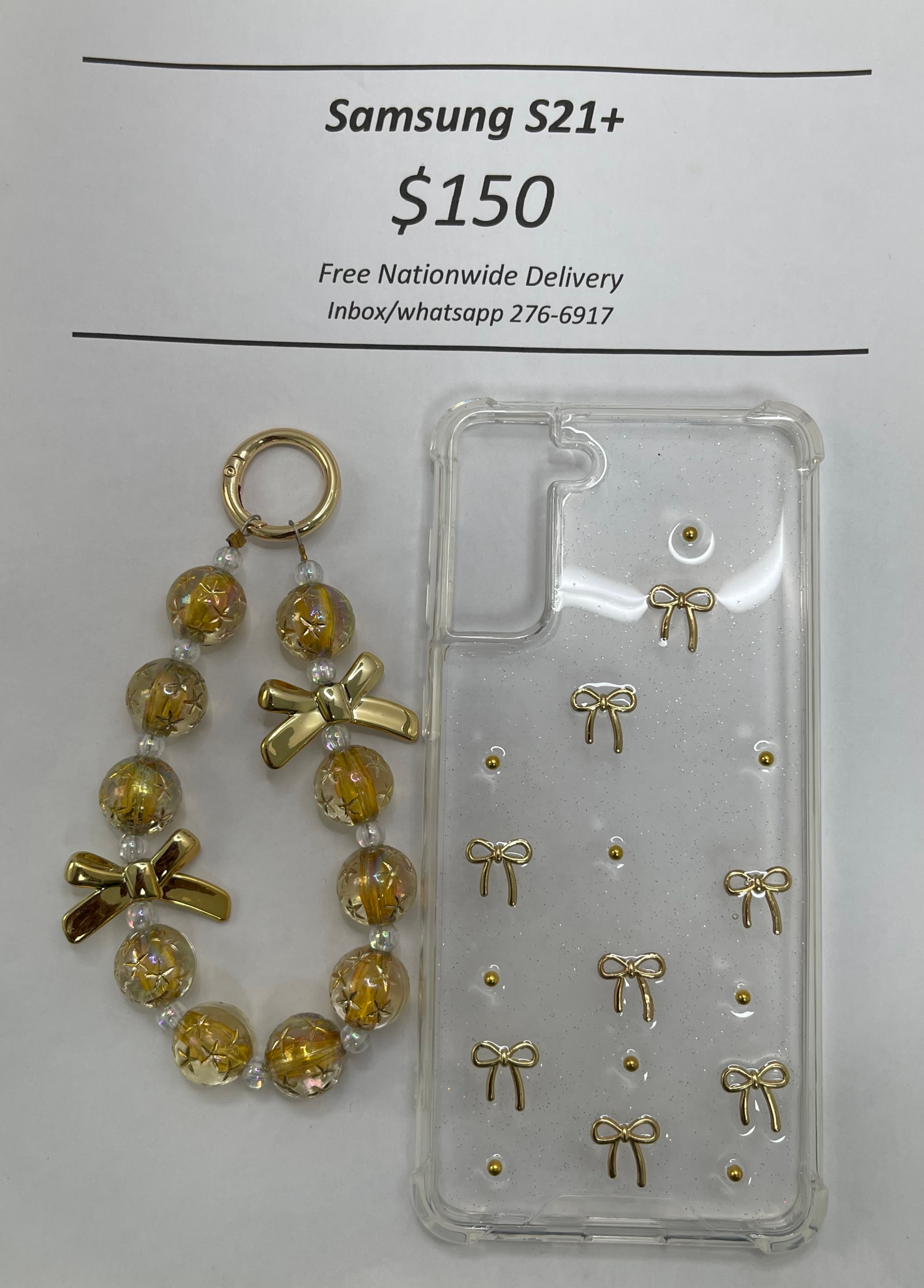S21+ Clear Gold Bow