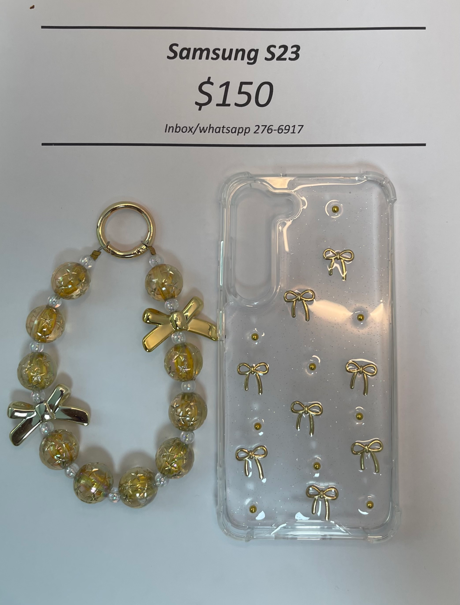 S23 Clear Gold Bow