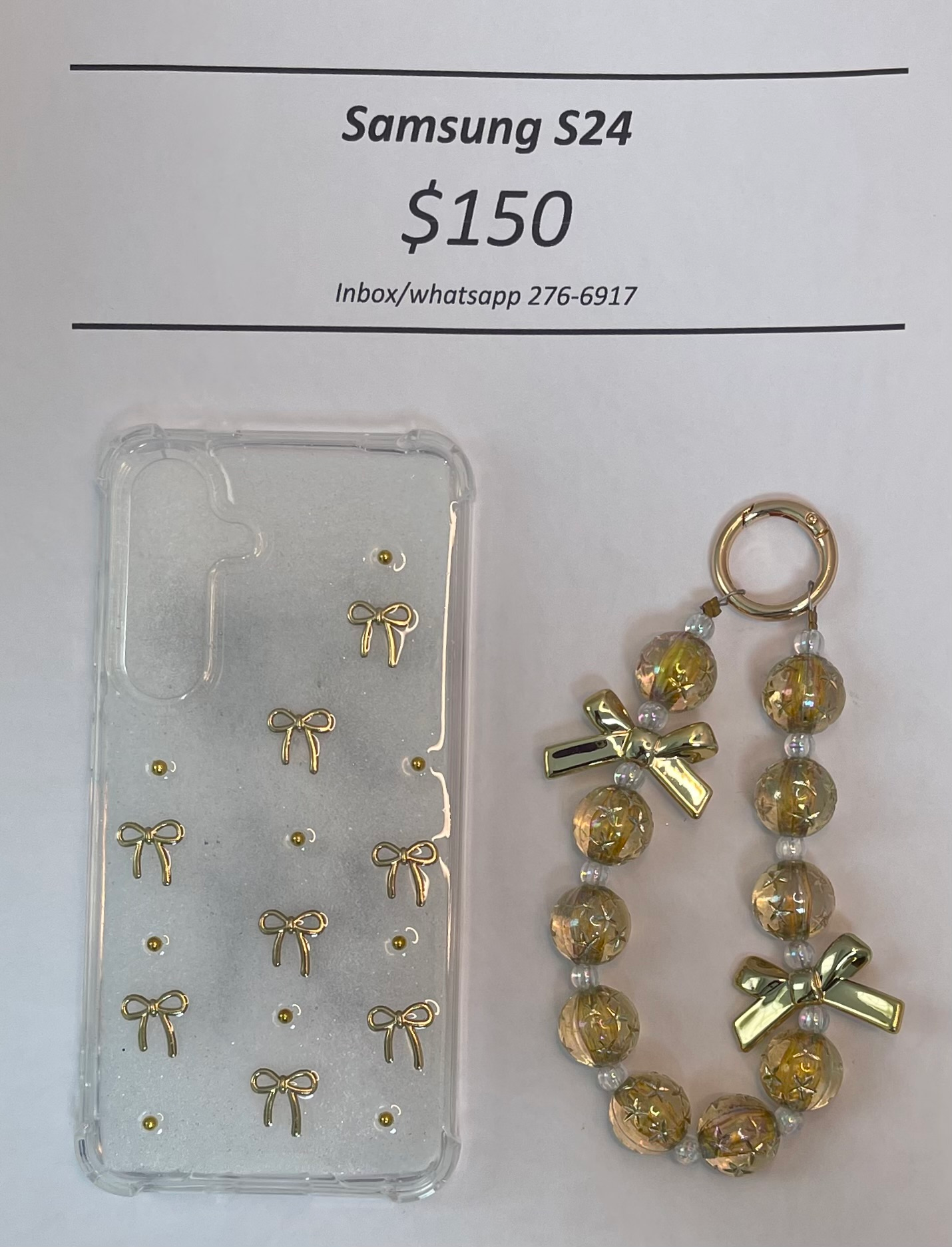 S24 Clear Gold Bow