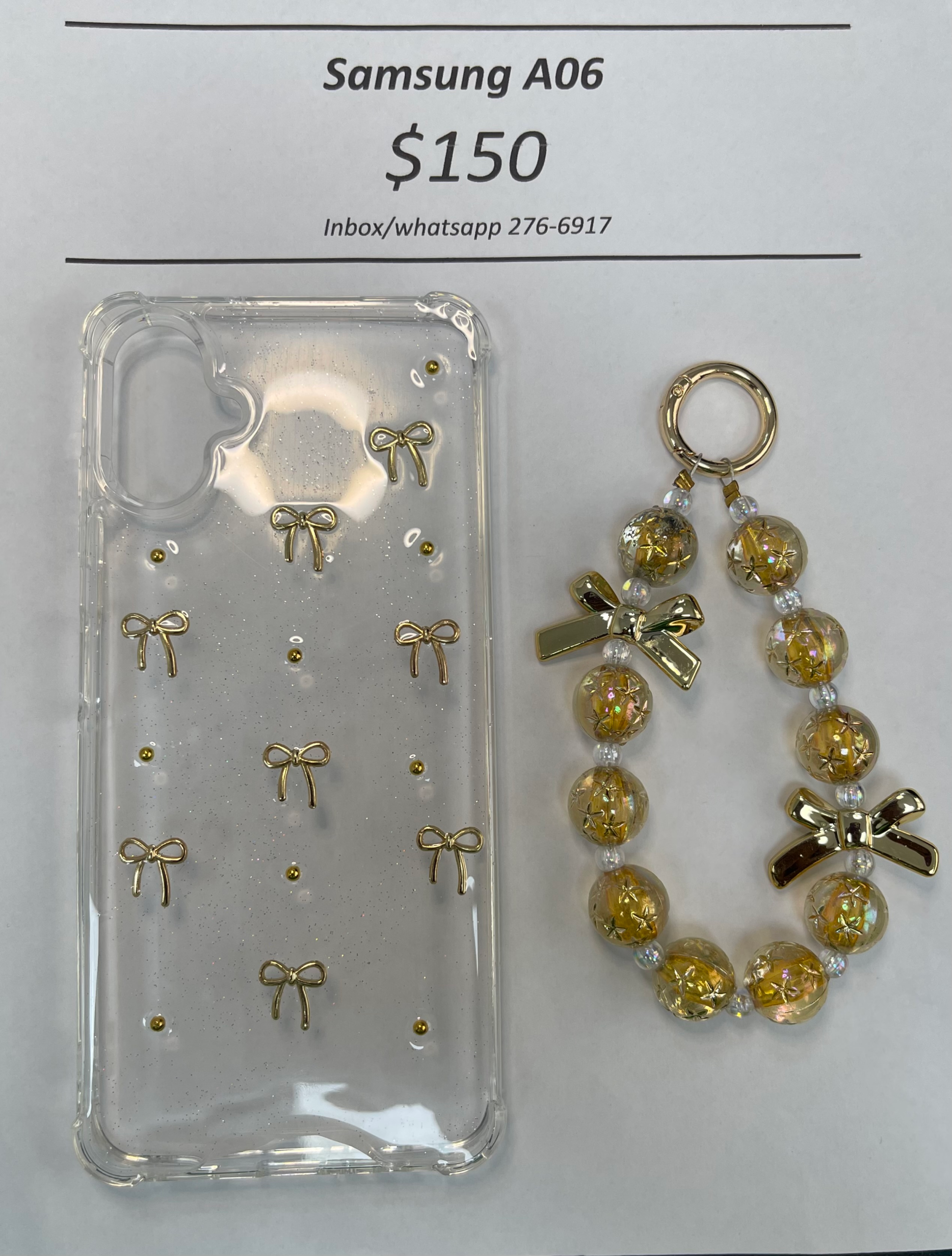 A06 Clear Gold Bow
