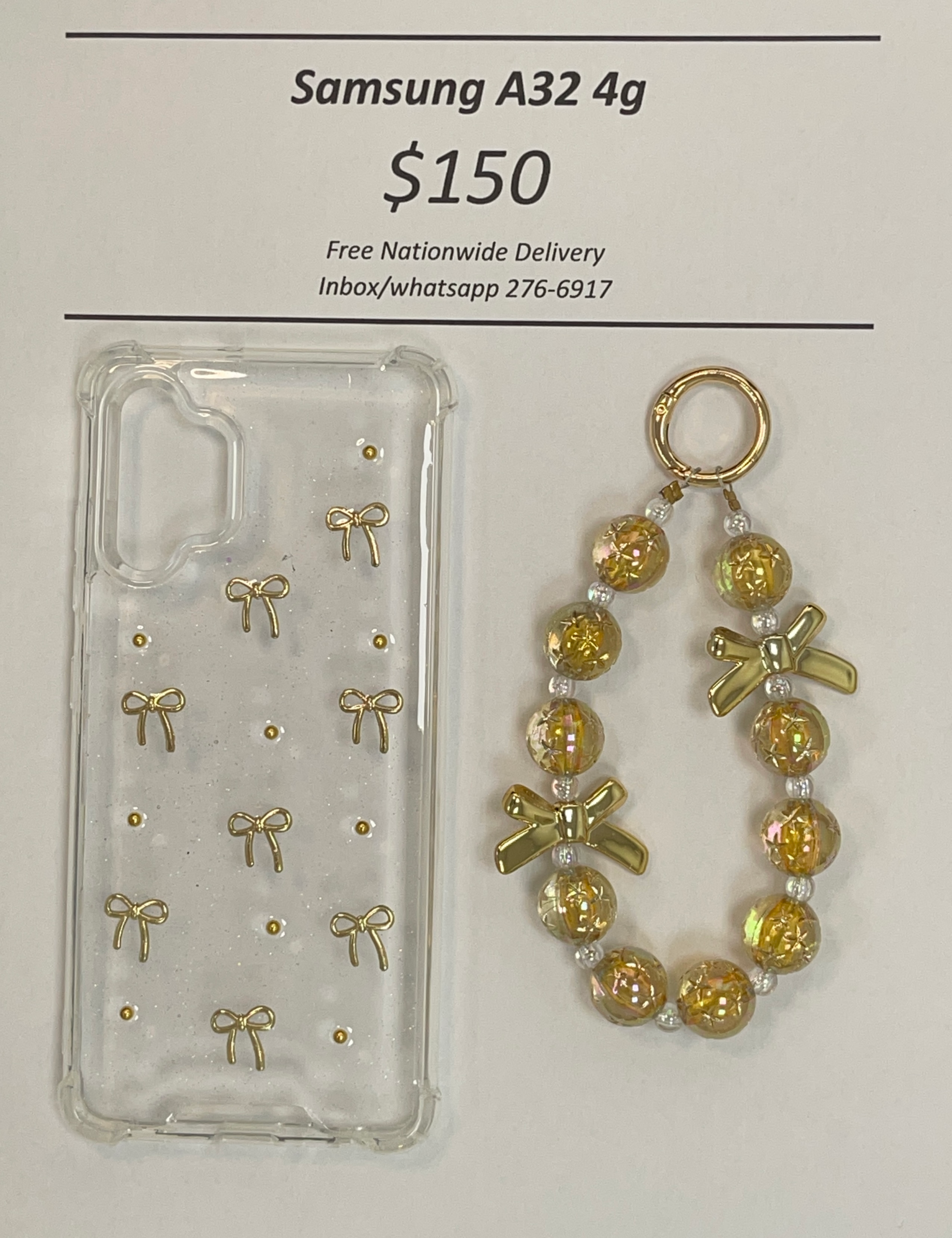 A32 4G Clear Gold Bow