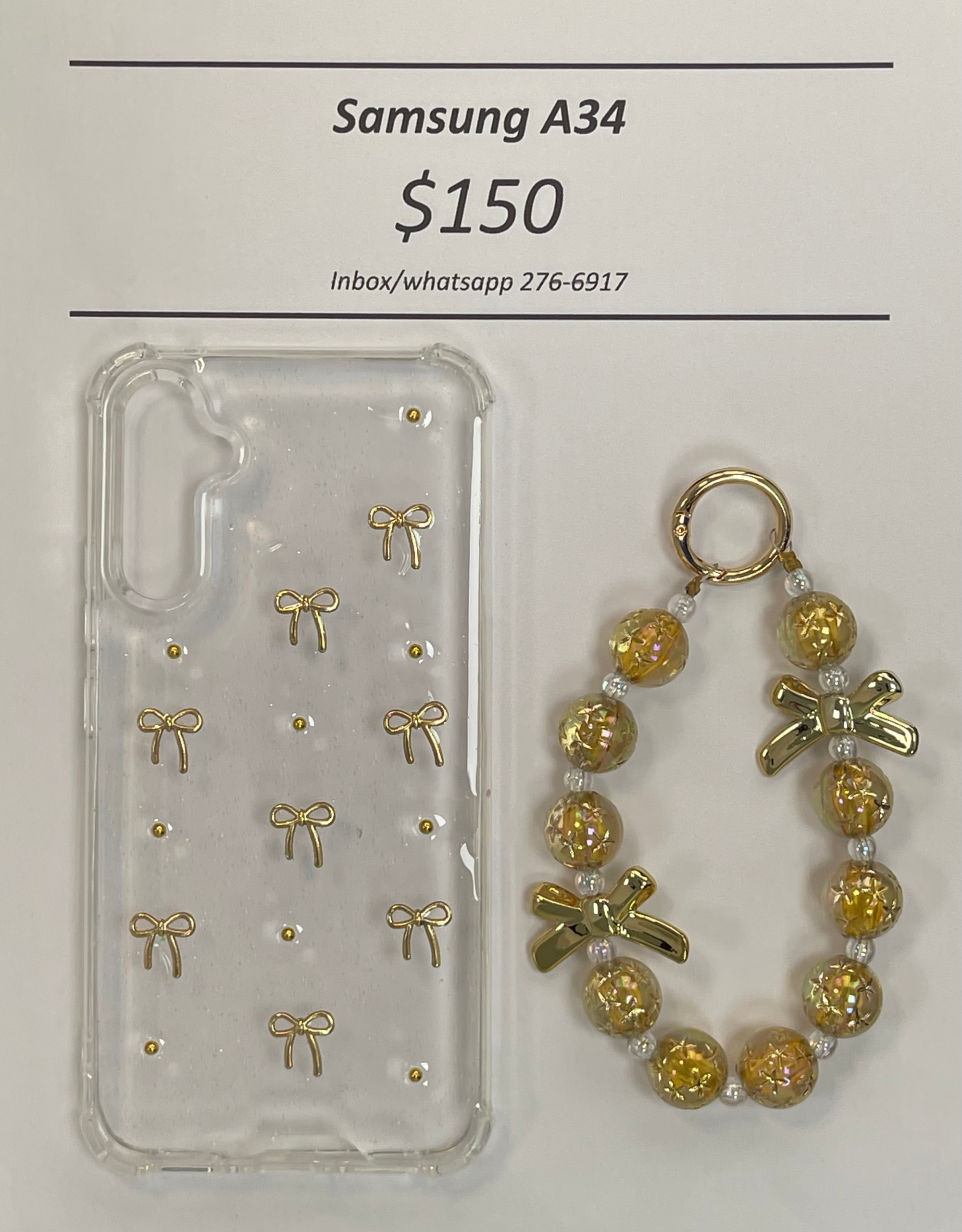 A34 Clear Gold Bow