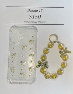 iPhone 17 Clear Gold Bow