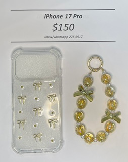 iPhone 17 Pro Clear Gold Bow
