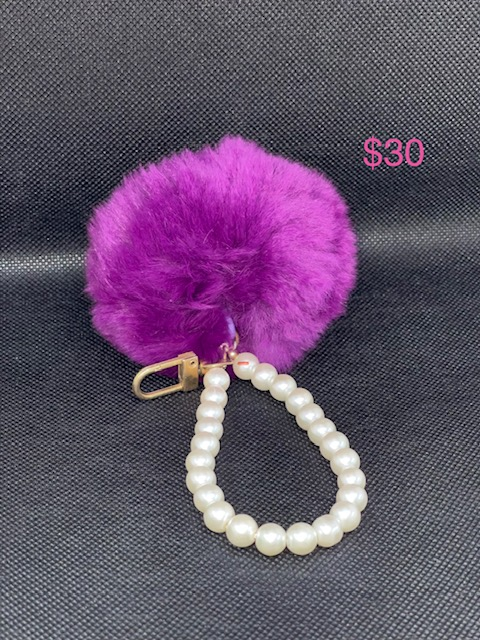 Purple Fluffy Ball Charm