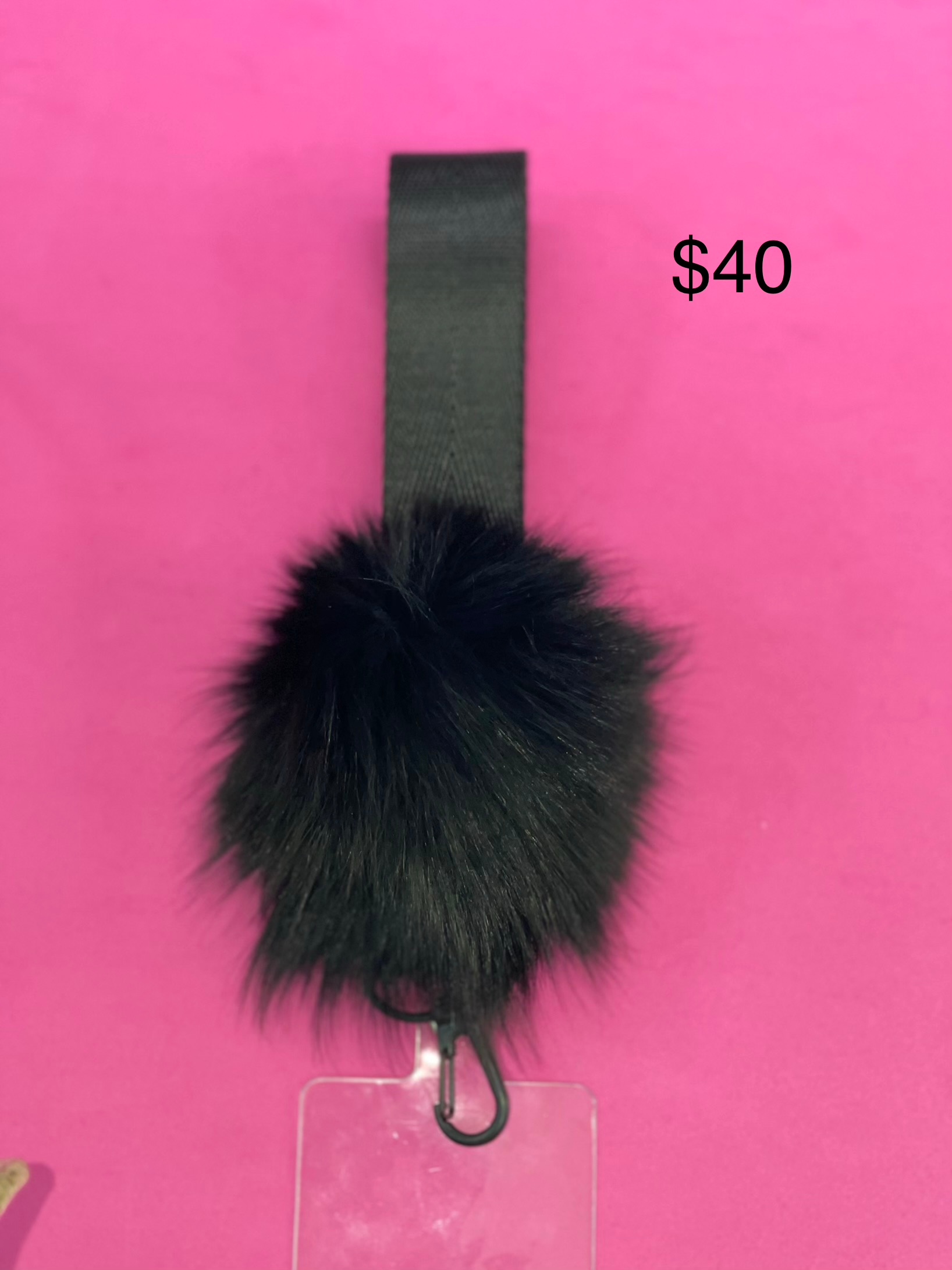 Black Pom Pom Charm
