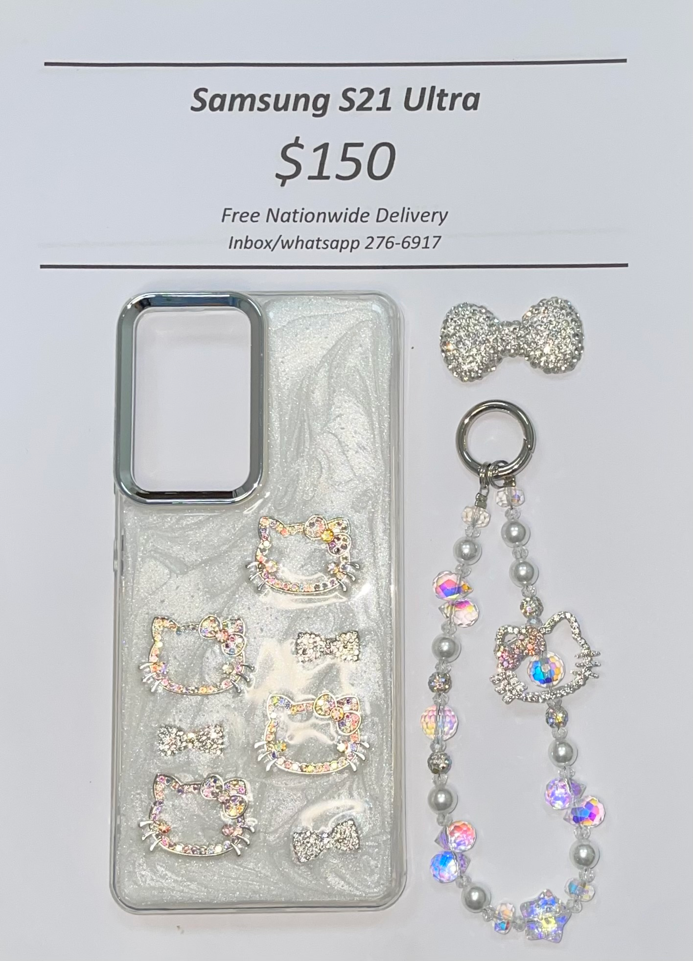 S21 Ultra Silver Gem Hello Kitty