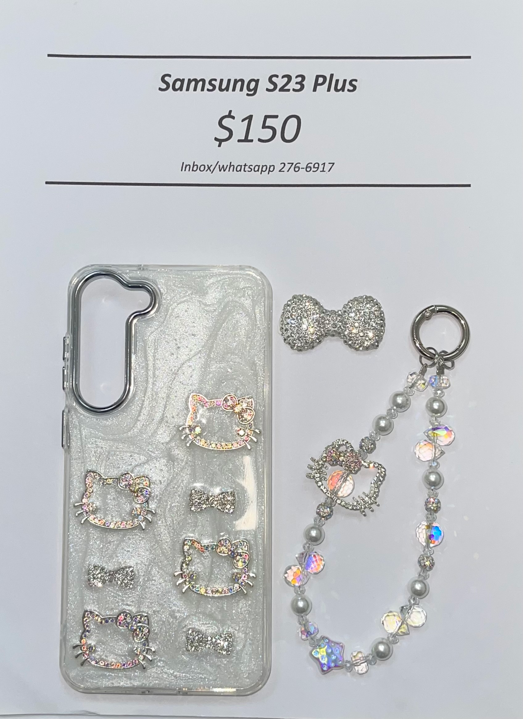 S23+ Silver Gem Hello Kitty