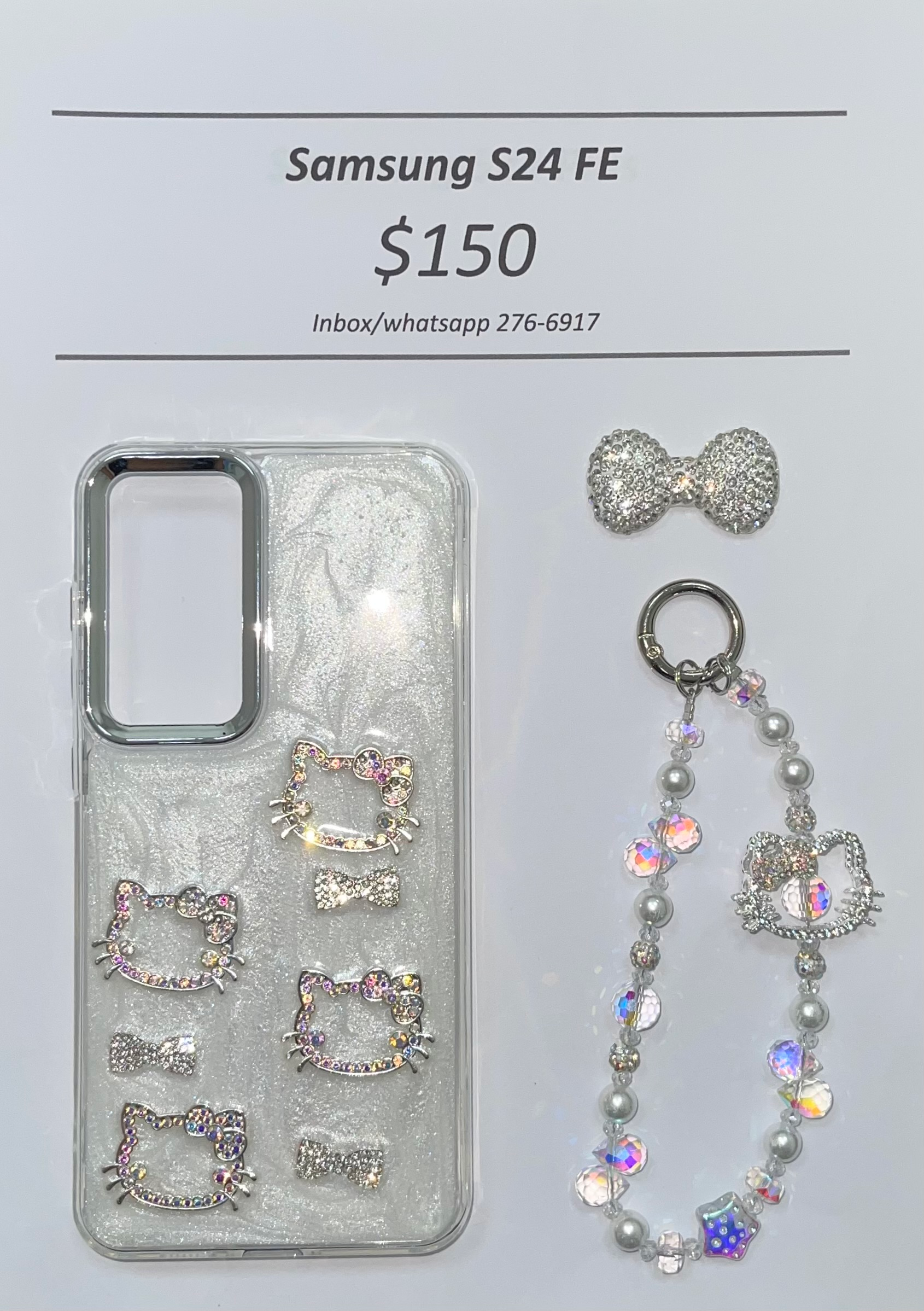 S24 FE Silver Gem Hello Kitty
