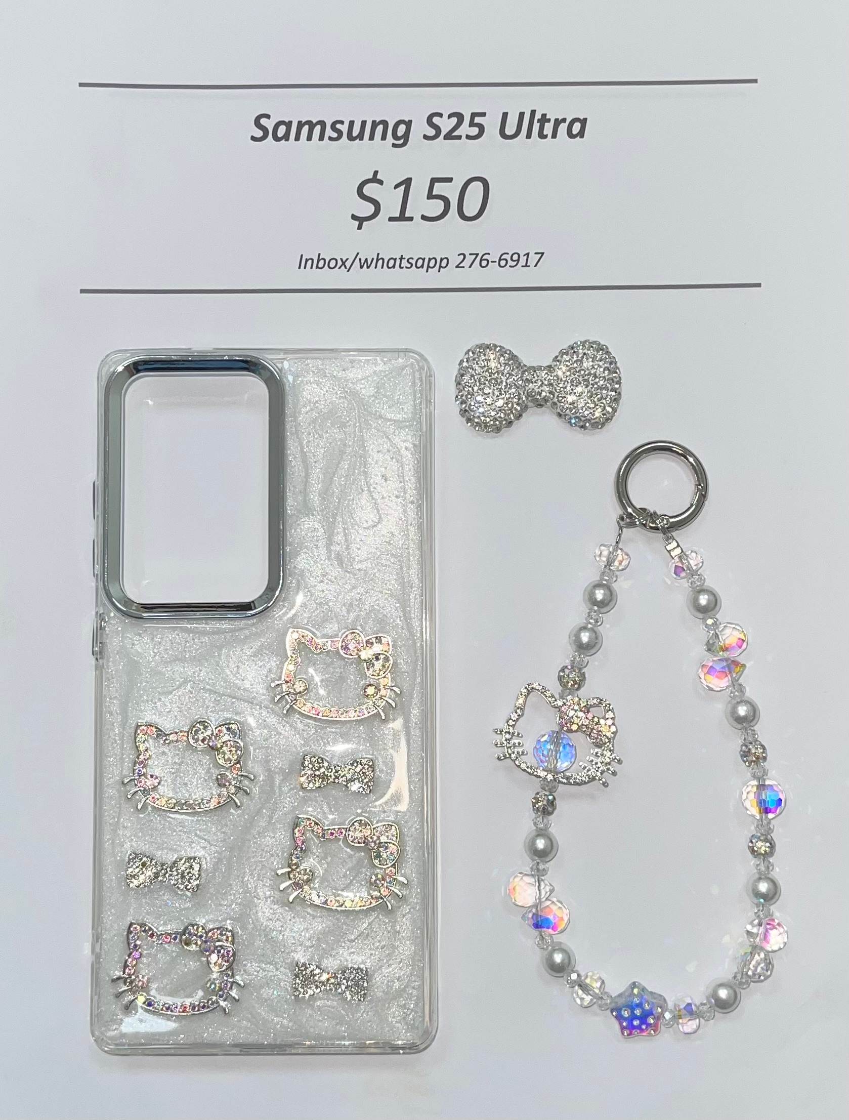 S25 Ultra Silver Gem Hello Kitty