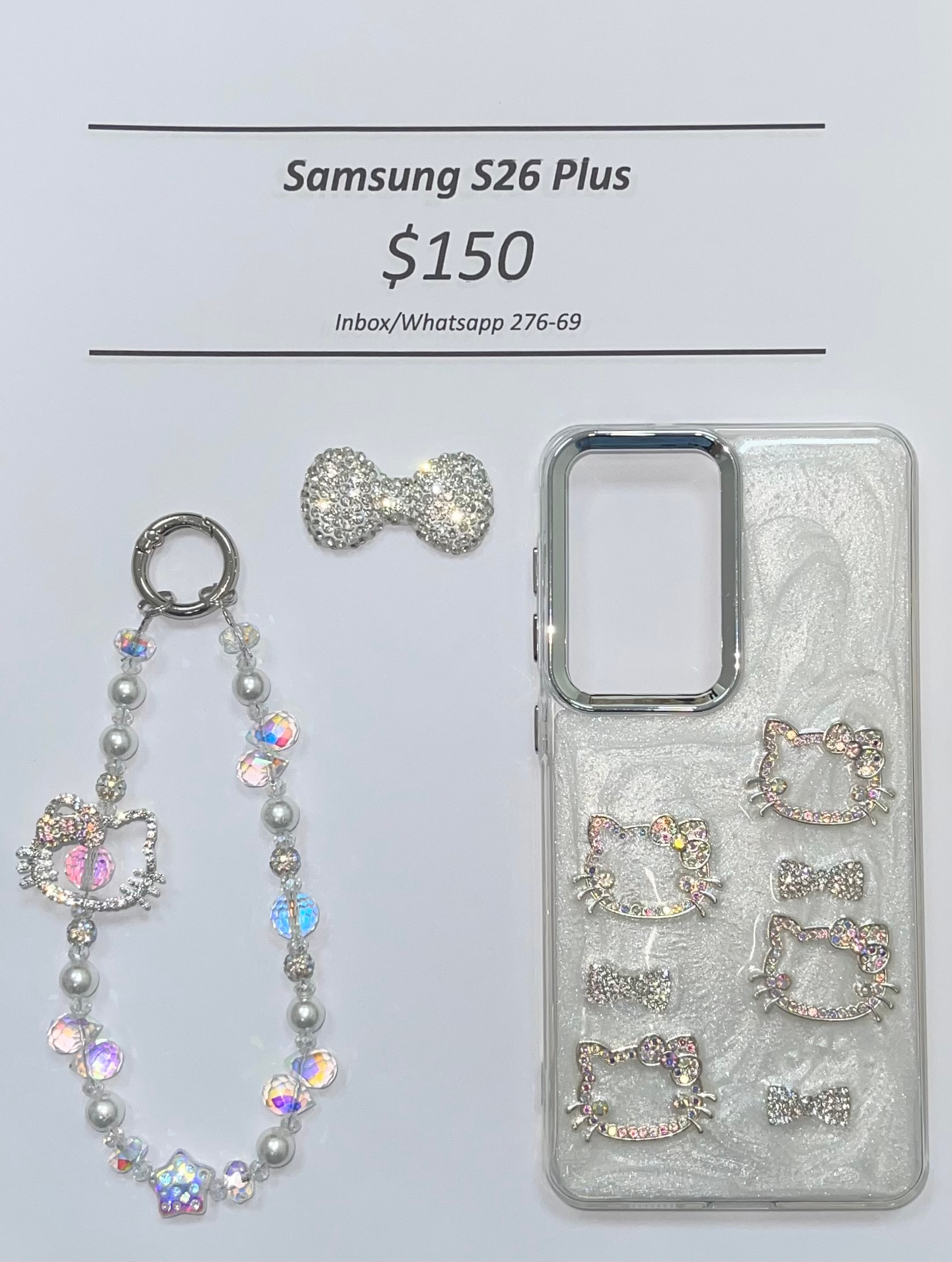 S26+ Silver Gem Hello Kitty