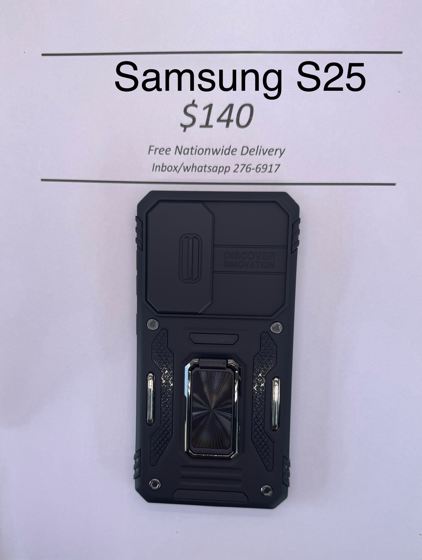 S25 Black Rugged Rectangle with Camera Cover